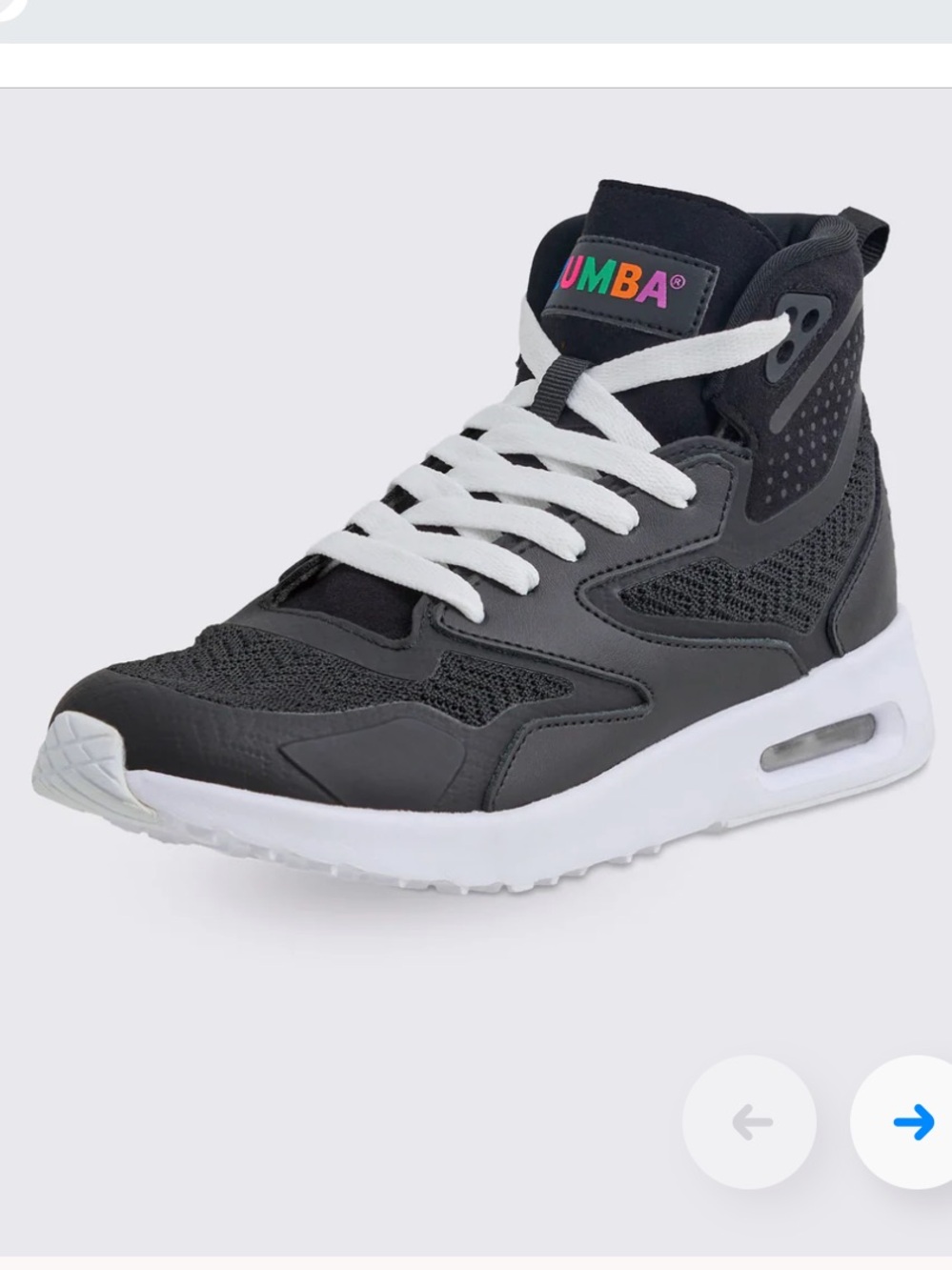 Zumba Fitness Men's High-Top Sneakers in Black, White and Multicolor Logo